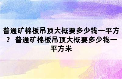 普通矿棉板吊顶大概要多少钱一平方？ 普通矿棉板吊顶大概要多少钱一平方米